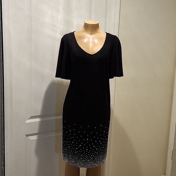 BRAND NEW MSK SHORT SLEEVE BEADED SHIFT DRESS - PLUS - Picture 3 of 16
